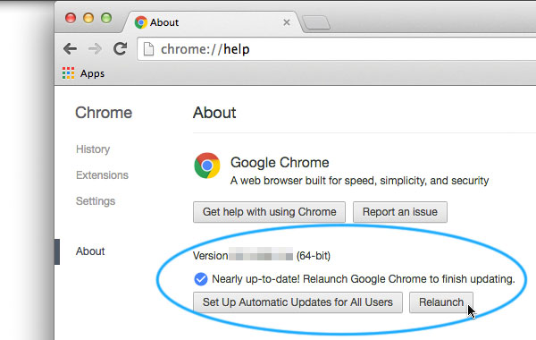 Download a new chrome